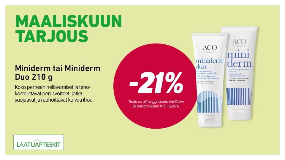 Miniderm tai Miniderm Duo 210 g  -21 %
