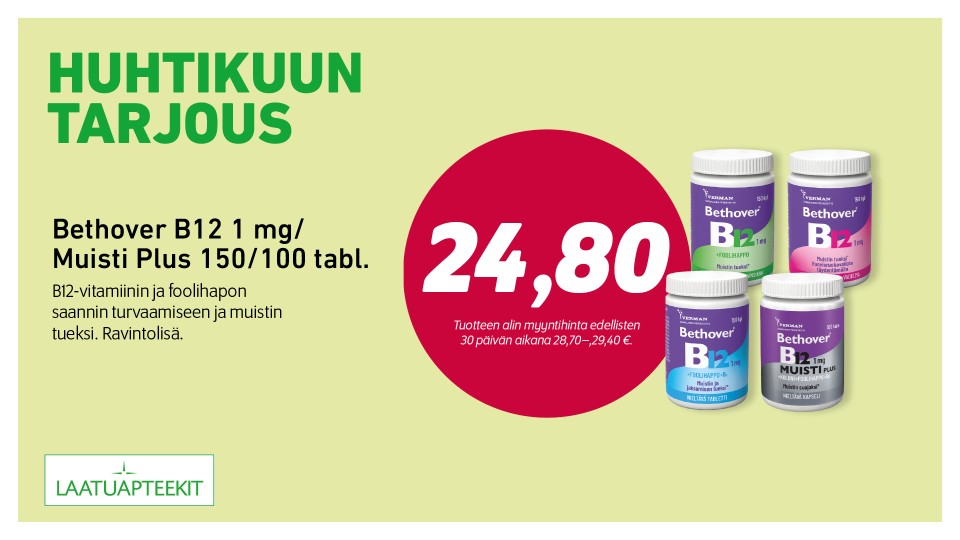 Bethover B12 1 mg / Muisti Plus 150/100 tabl.