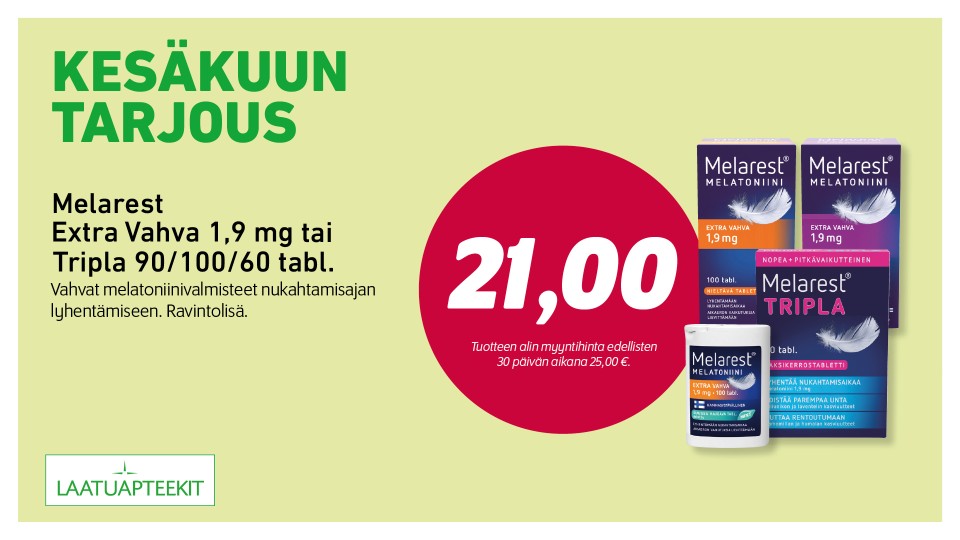 Melarest Extra Vahva 1,9 mg tai Tripla 90/100/60 tabl.