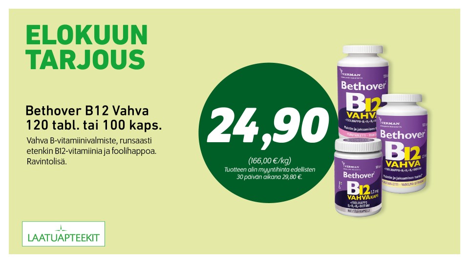 Bethover B12 Vahva 120 tabl. tai 100 kaps.