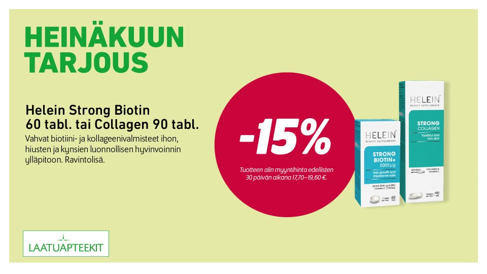 Helein Strong Biotin 60 tabl. tai Collagen 90 tabl.  -15 %