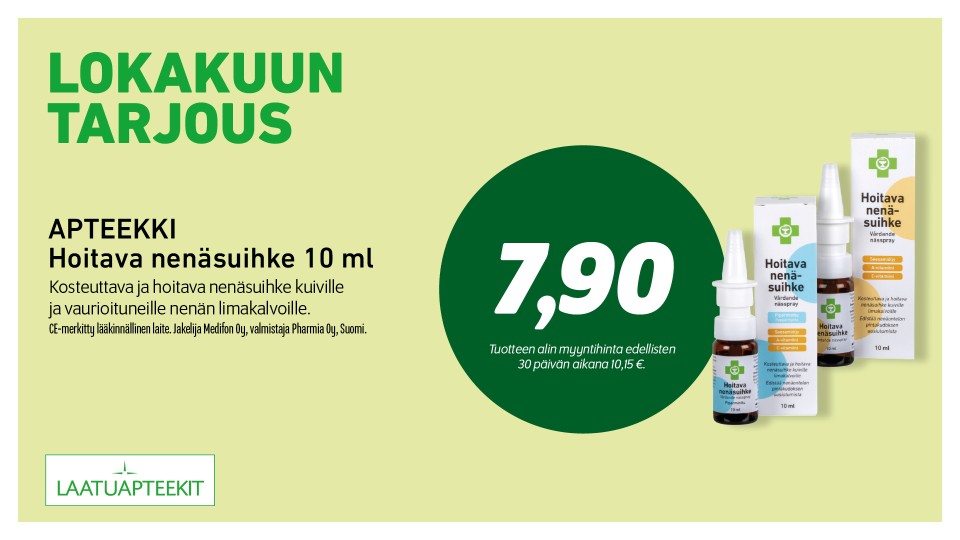 APTEEKKI Hoitava nenäsuihke 10 ml