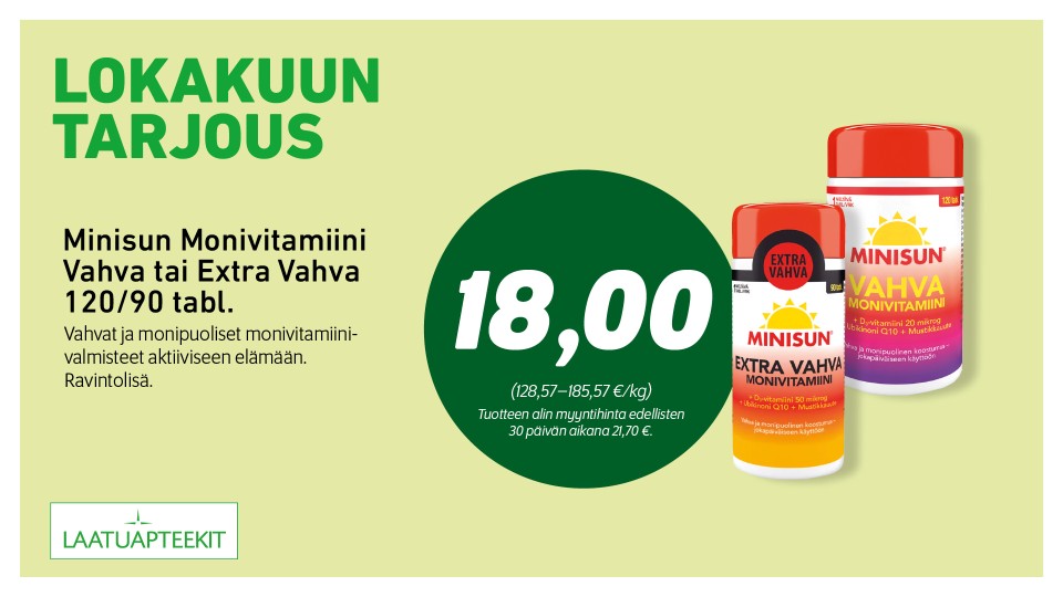 Minisun Monivitamiini Vahva tai Extra Vahva 120/90 tabl.